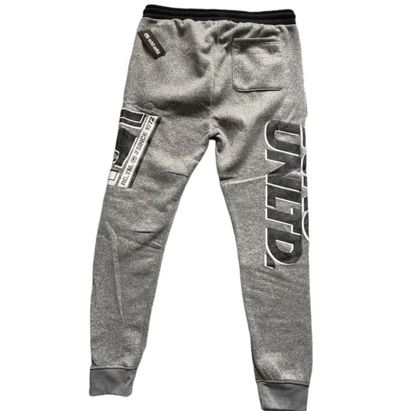 Ecko Unltd. Joggers Men's Medium Gray Logo Fleece Lined Drawstring Sweatpants - Picture 2 of 10